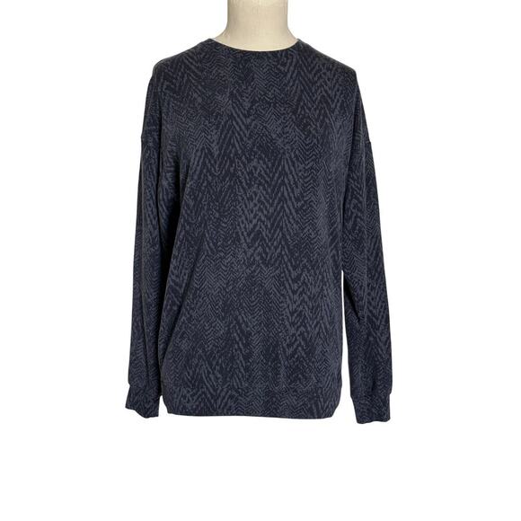 Athleta  Studio to Street Sweatshirt Blue Herringbone Size XXS - Picture 3 of 8